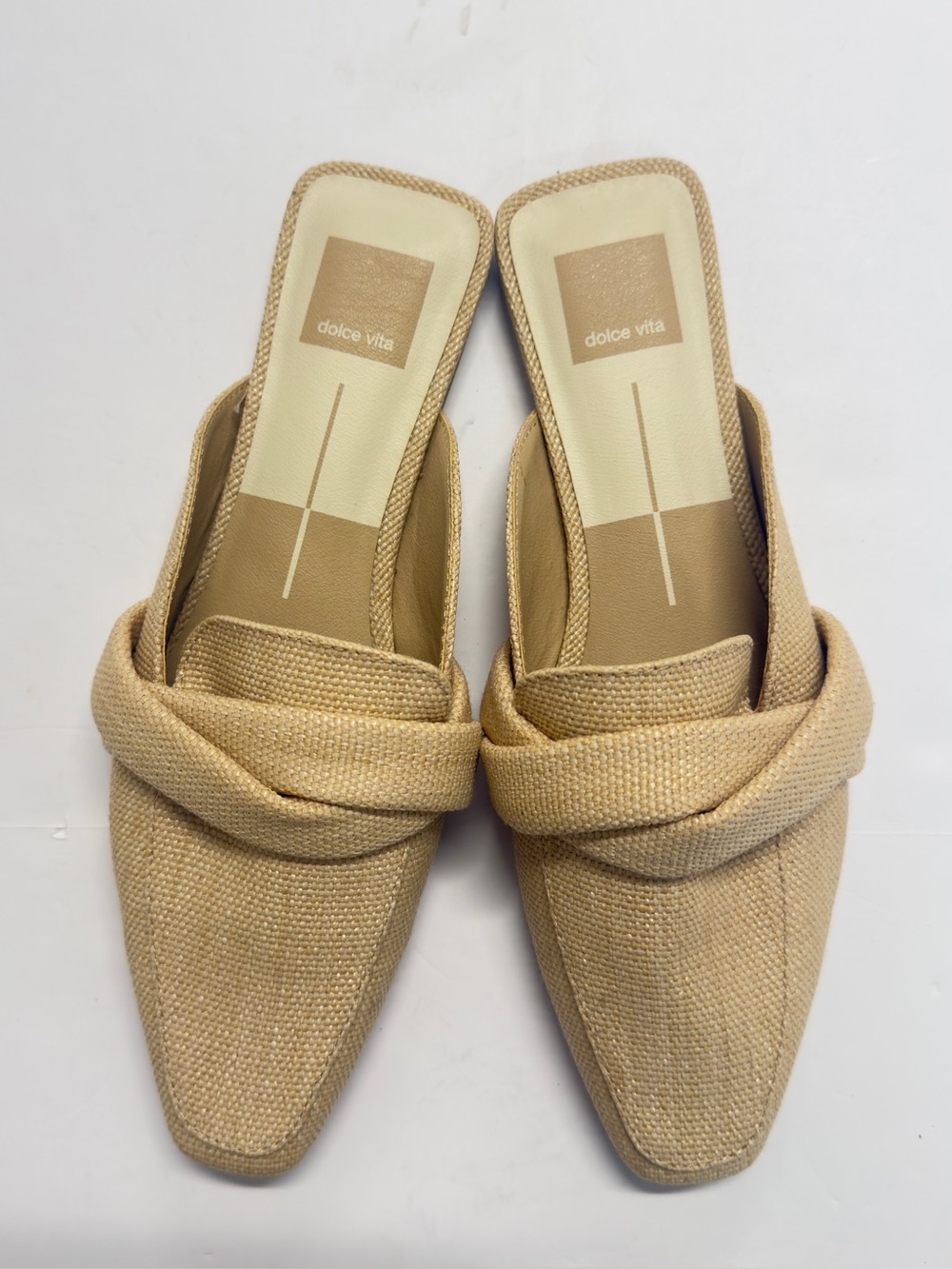 Dolce Vita Clarice Beige Woven Knot Mules - Size 7 - Picture 7 of 12